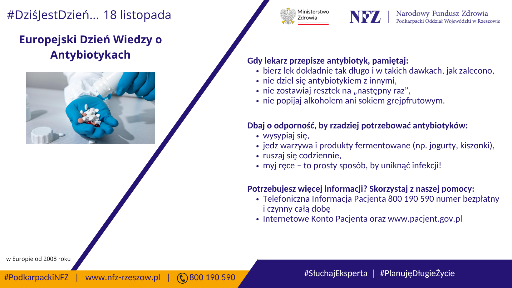18 listopada - Europejski Dzień Wiedzy o Antybiotykach